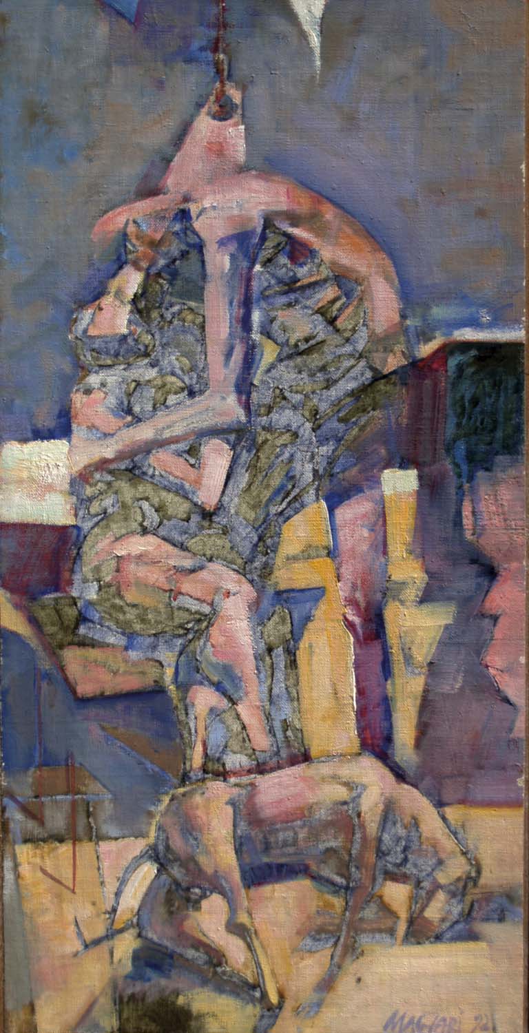 1992 Jelenet 60,5 x 30 olaj vászon faroston