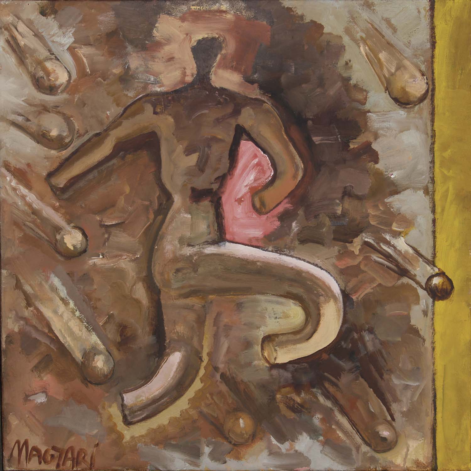 2004 Figura lövedékekkel - 2 40 x 40 olaj vászon