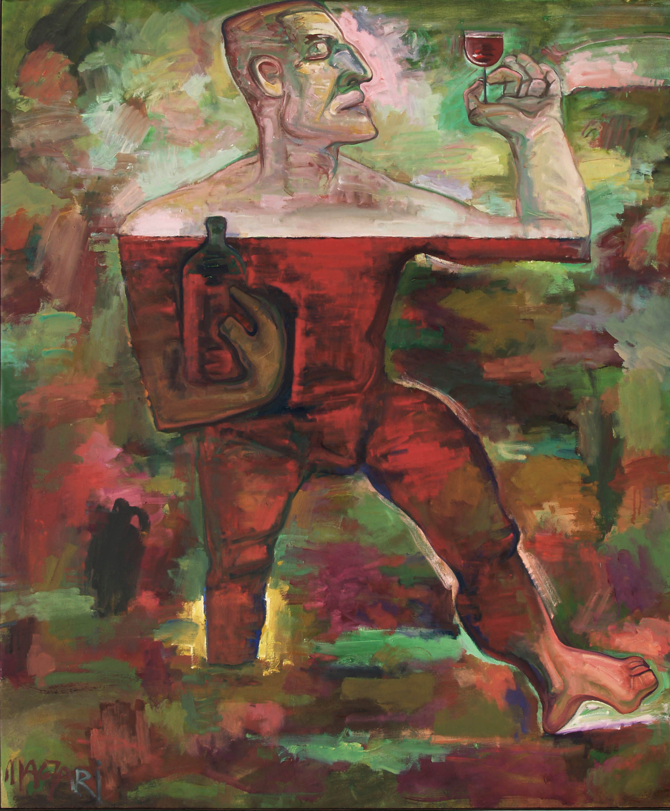 2004 Balkezes ivó 165,5 x 138 olaj vászon