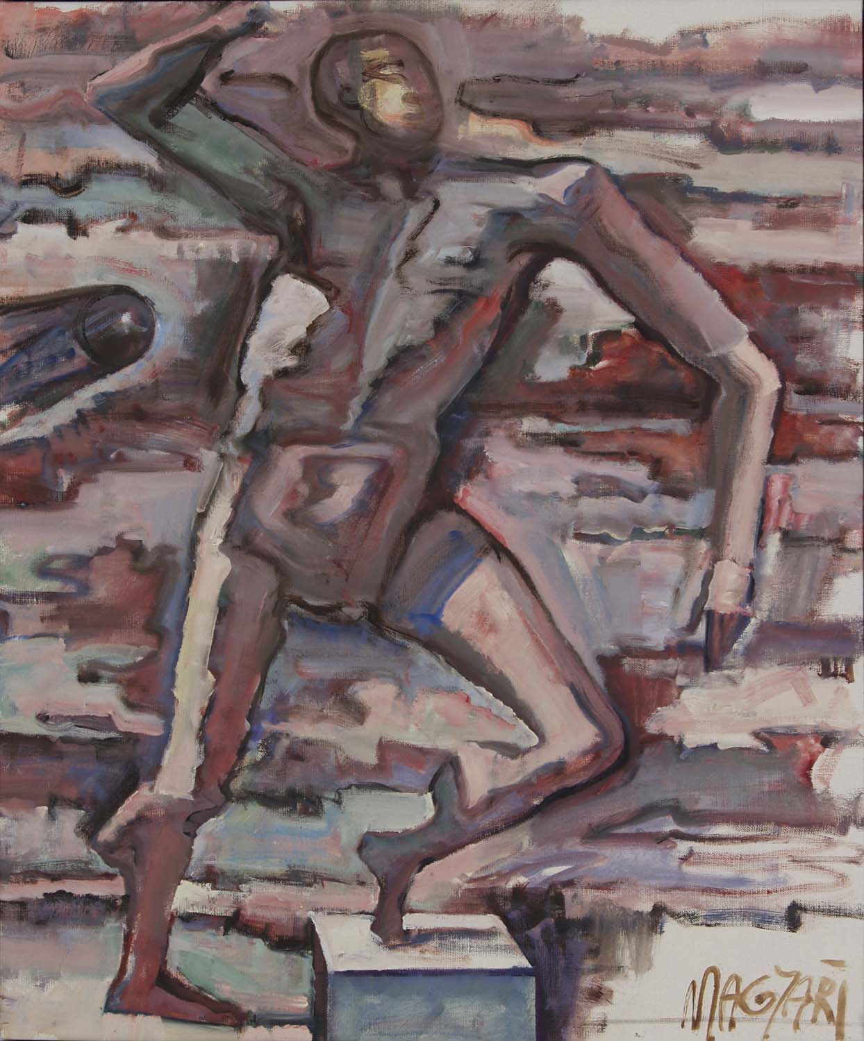 2006 Figura Lovedekekkel - 3 72,5  x 60,5  olaj vászon