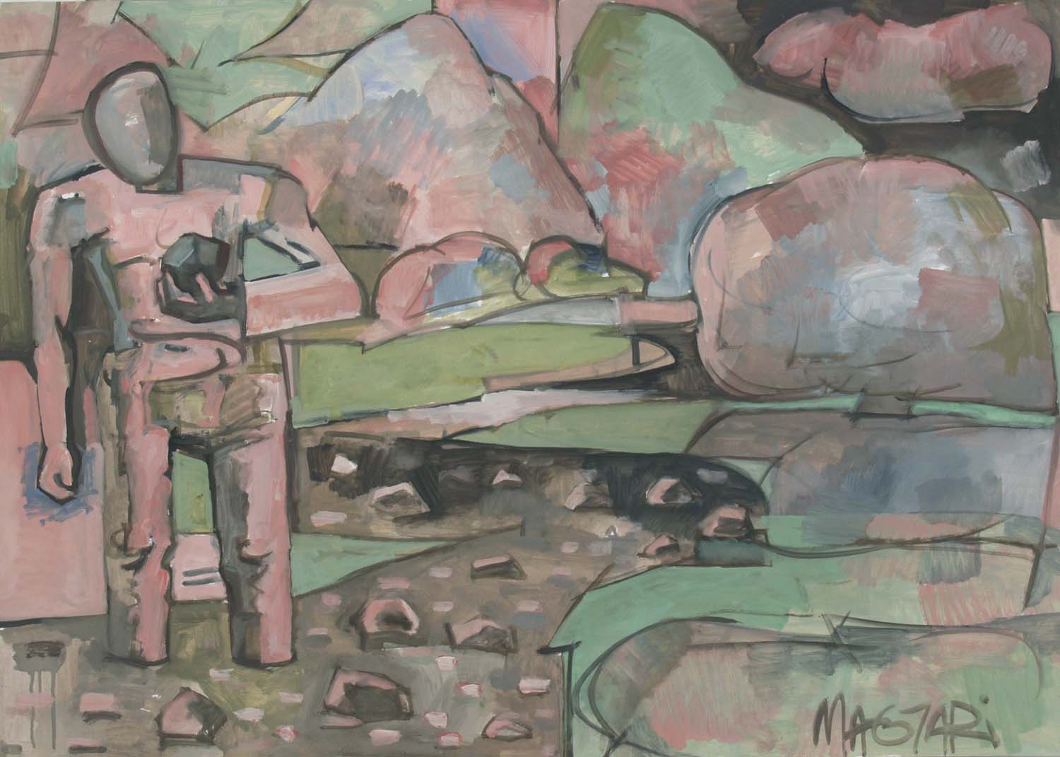 2011 Kő A Patakból -3 70 X100 olaj papír