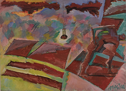 2012 Villanyvilágította táj -10  32 x 44  olaj farost