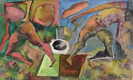 2012 Villanyvilágította táj - 3  19.3 x 31 olaj farost