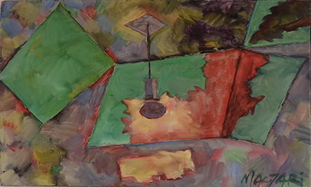 2012 Villanyvilágította táj - 4 20.2 x 32.8  olaj farost