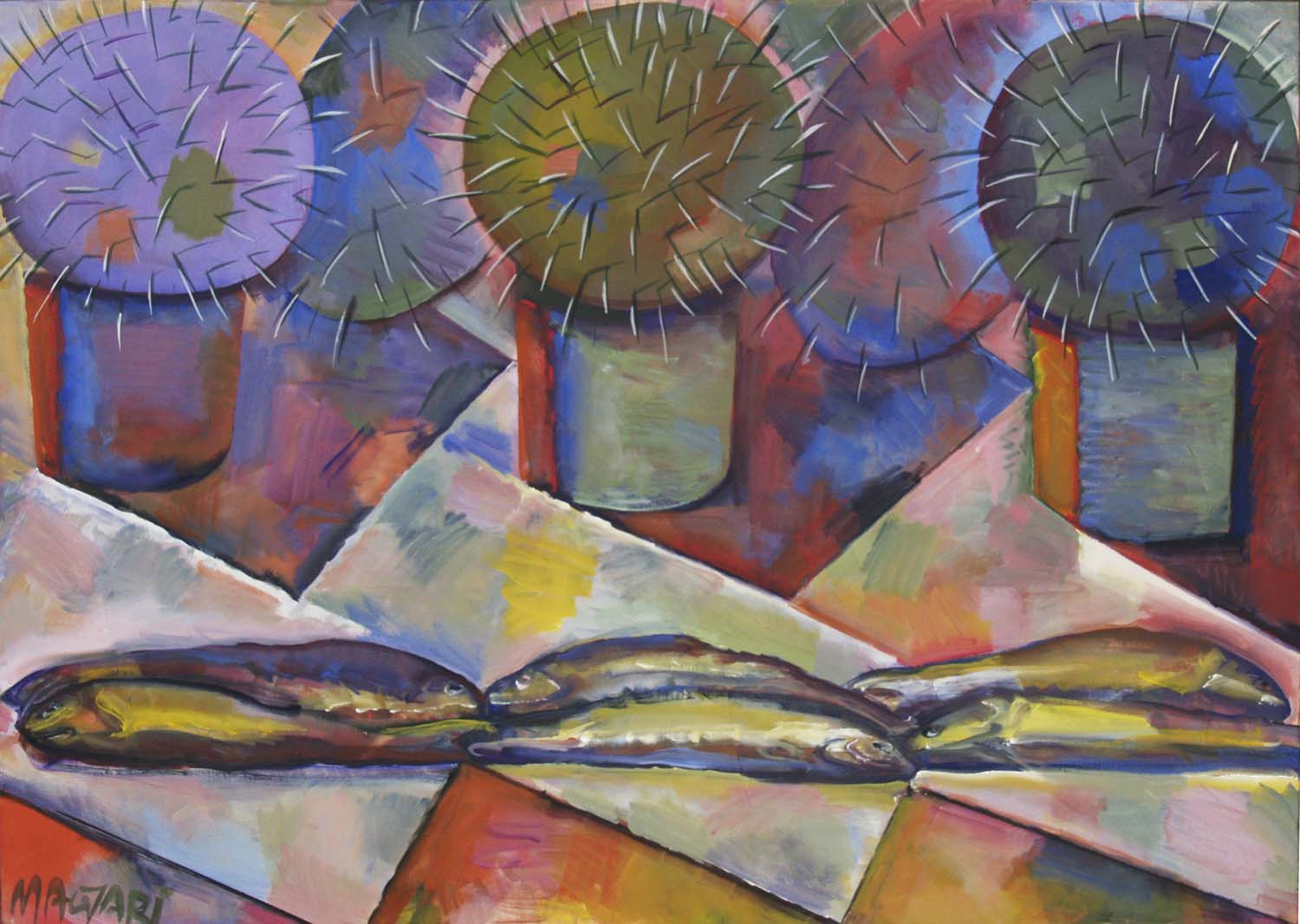 2014 Halak és kaktuszok-1 70x100 olaj vászon