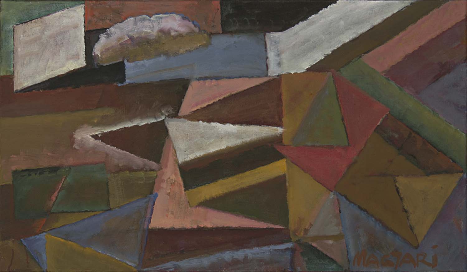 2015 Lészakertek geometriája -2  40 X70 olaj vászon
