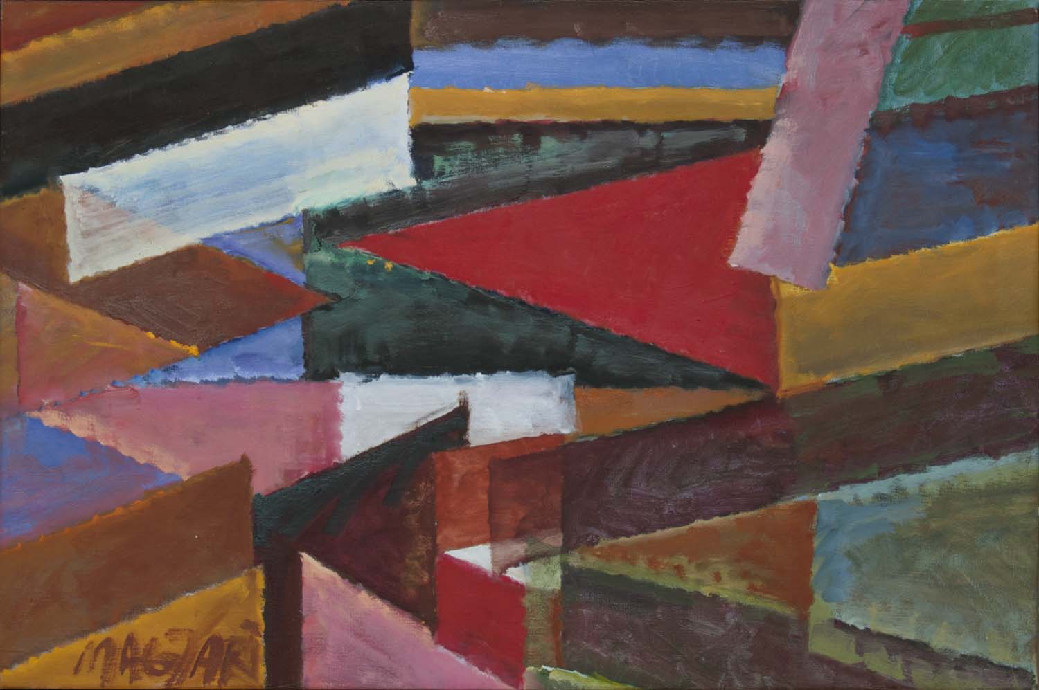 2015 Lészakertek geometriája -3  40 X 70  olaj vászon