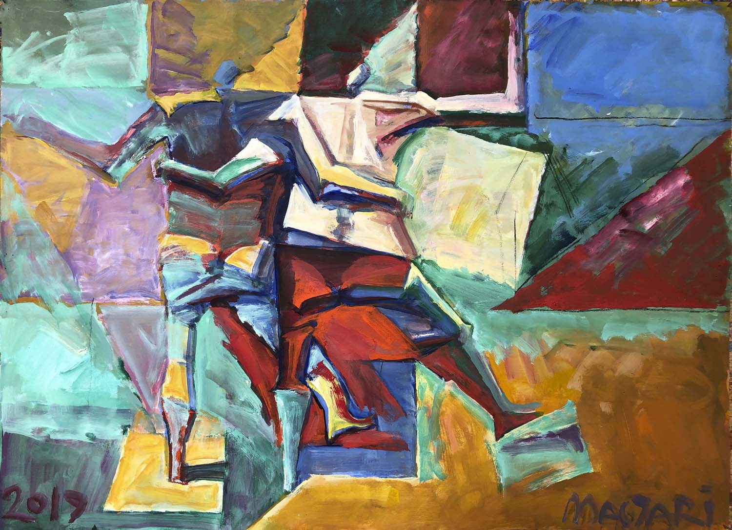 2019 Barátok - 3    50 x 70   olaj  papír