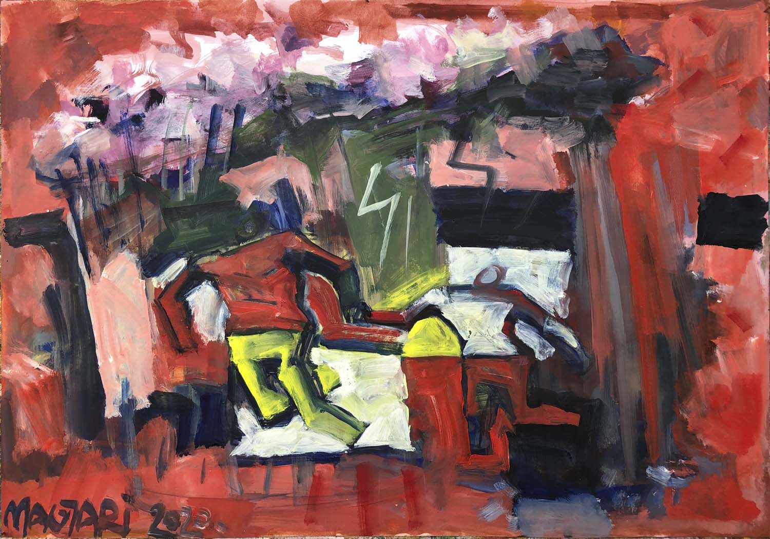 2020 Apa és fiú - 5   50 x 70    olaj papír