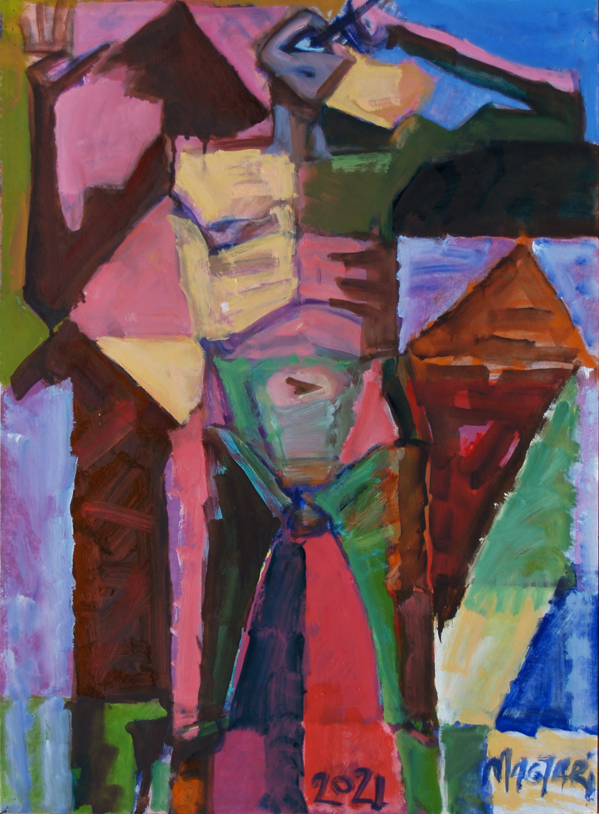 2021 Álló - 2  (Küklopsz)   61 x 43 olaj  papír