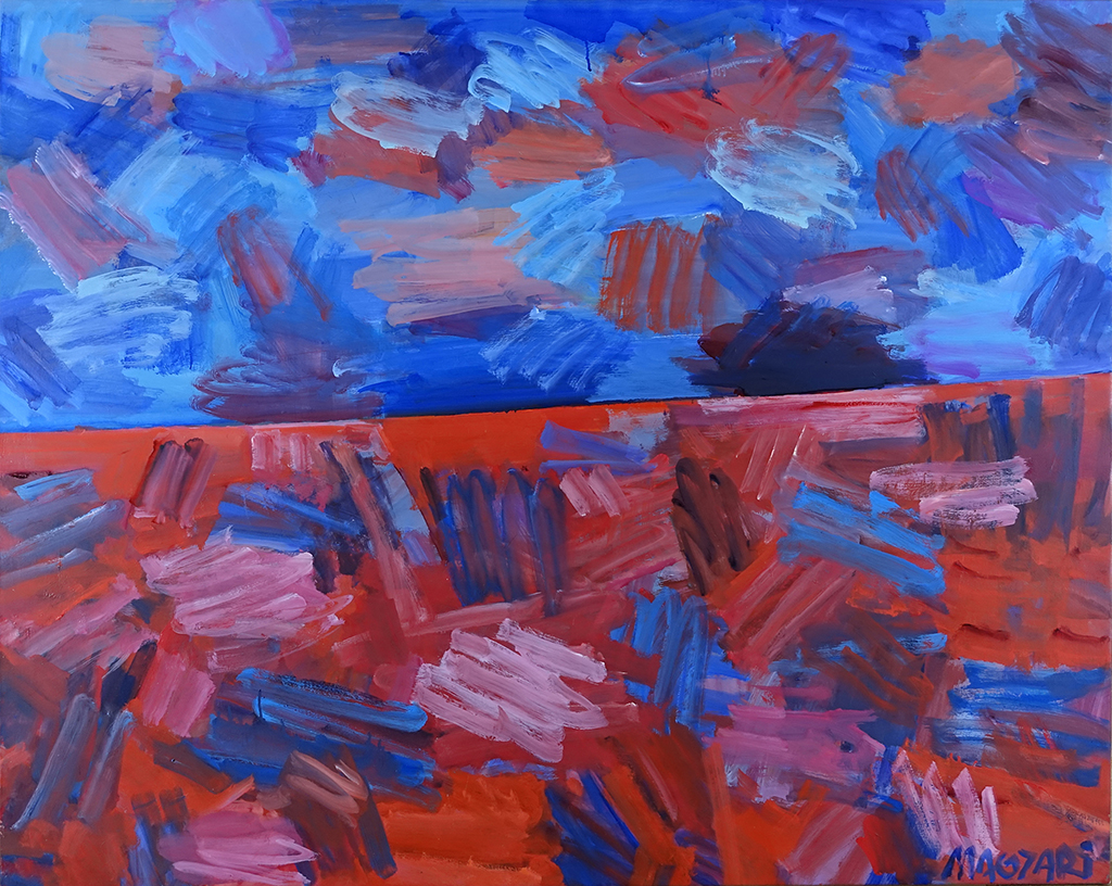 2022 Kék - vörös horizont - 1 96 x 120.5 olaj vászon