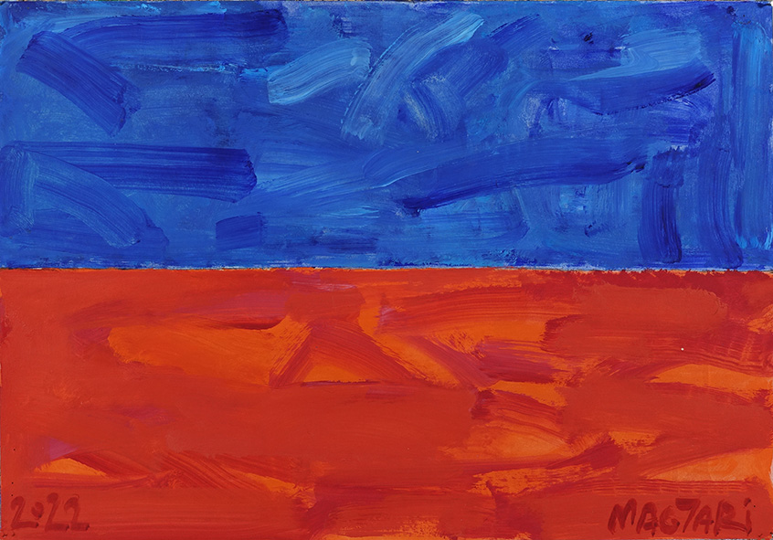 2022 Kék - vörös horizont - 8 35 x 50 olaj papír